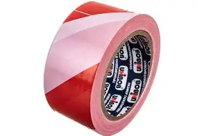 Лента сигнальная бело-красная 50ммХ150м UNIBOB