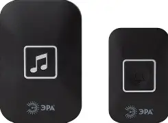 Звонок дверной ЭРА С97 беспроводной, от сети, черный, 60 мелодий